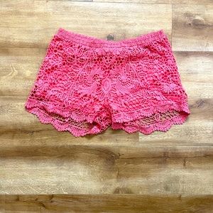 Pink laced shorts